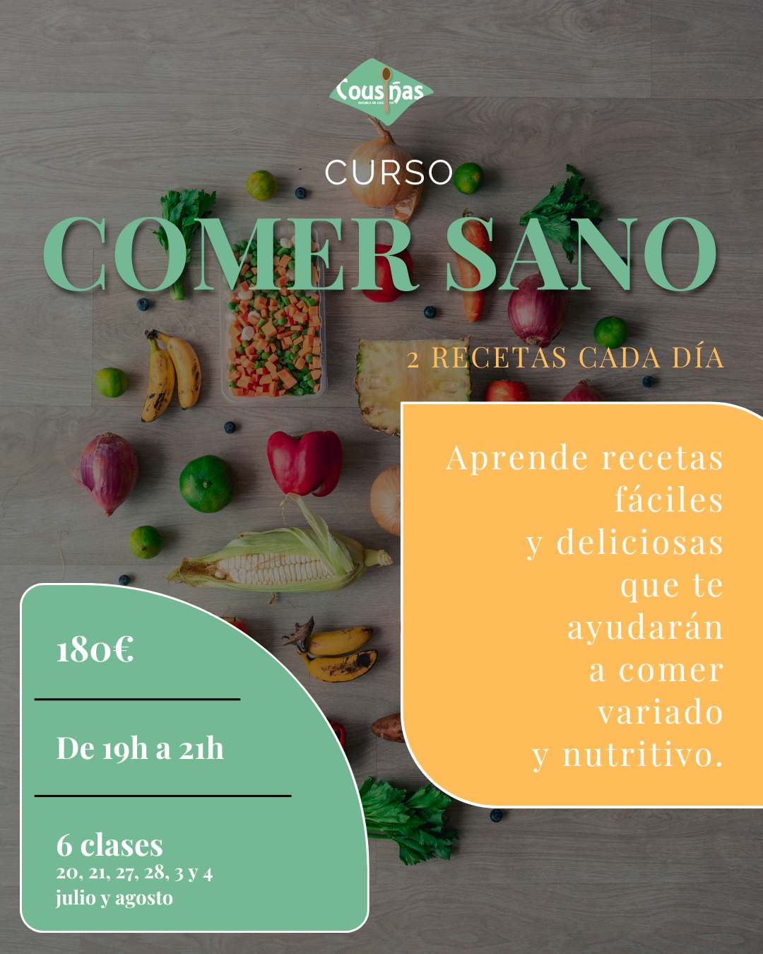 Curso para comer sano y variado en Pontevedra