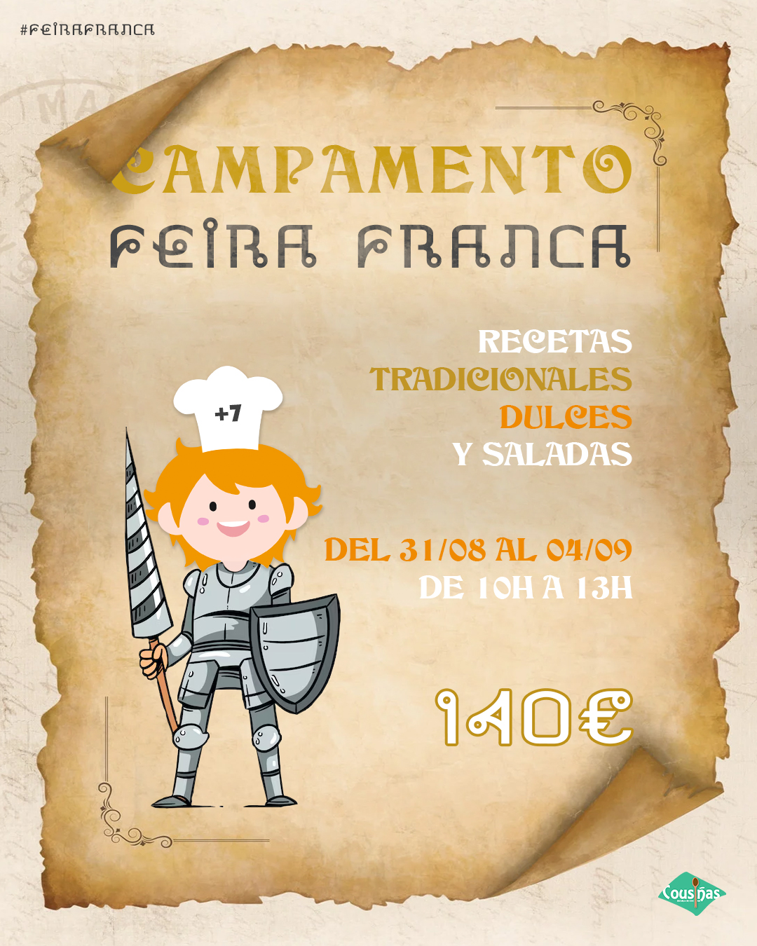 Campamento de verano en la cocina en Galicia